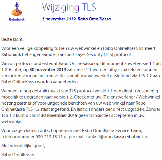 Vergemakkelijken Gronden twist TLS Rabobank